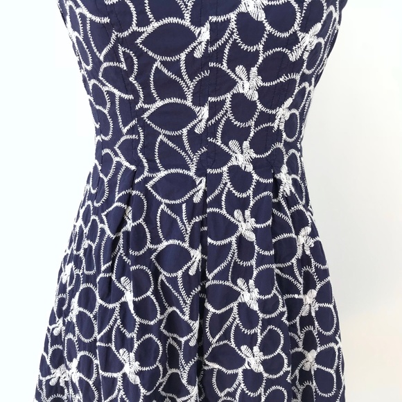 Nine West Blue Floral 100% Cotton Dress - Picture 3 of 8